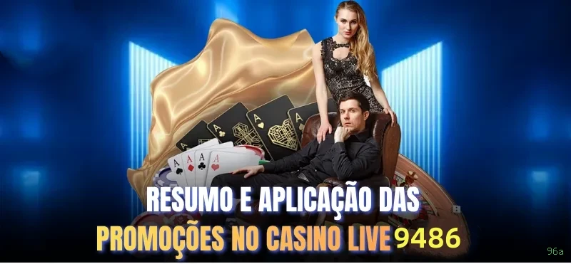 Imagem promocional do cassino online da 96a mostrando jogos ao vivo